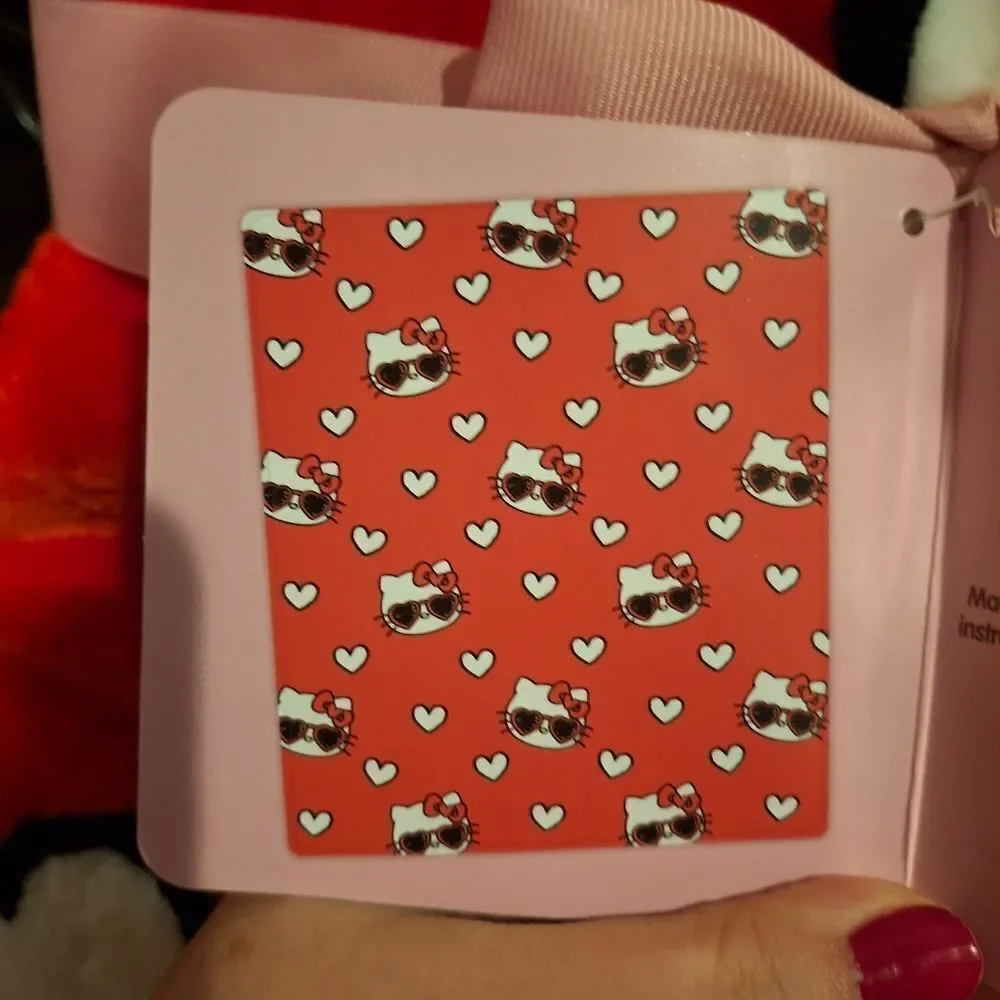 Hello Kitty Red Valentines Heart Sunglasses Throw Blanket